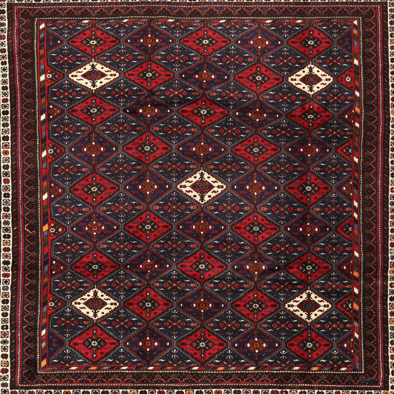 Tapis gris / vert Southwestern, Rond 6 pi