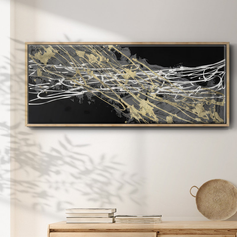 Mistral III en noir - toile encadrée, H 20 po x l 50 po