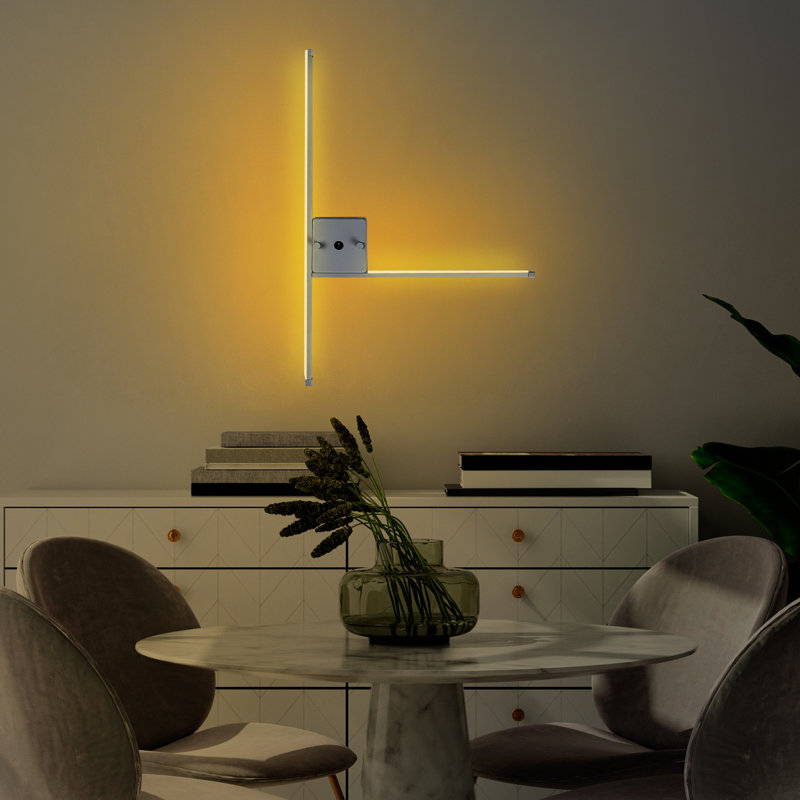 Modern Wall Lamp with Metal Body, Grey Finish, 24.0 x 16.5 x 1.2 inches | SMD LED 14.4W, 3000K Warm White Light | Durable Metal Base Plate, IP20 Rated | Perfect for Living Room, Bedroom & Office Decor
