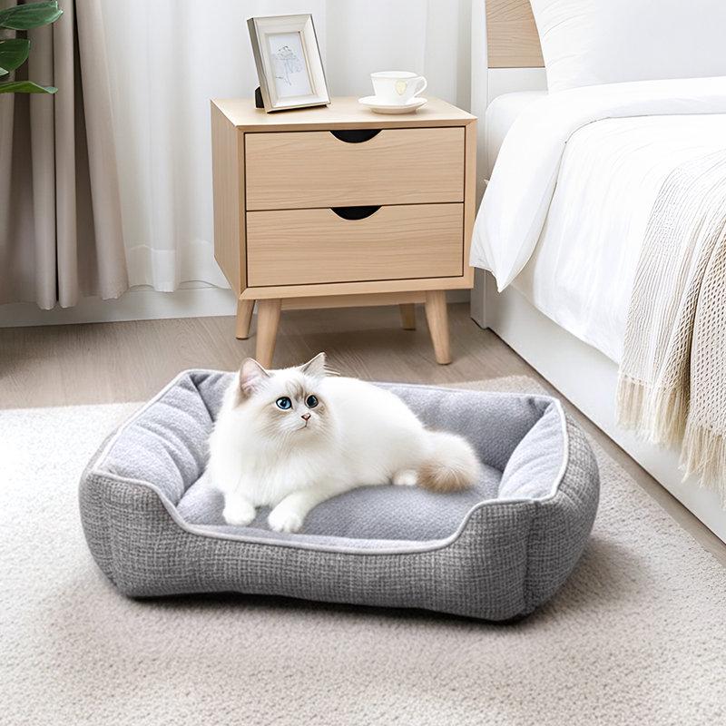Polyester Pet Bed, Grey