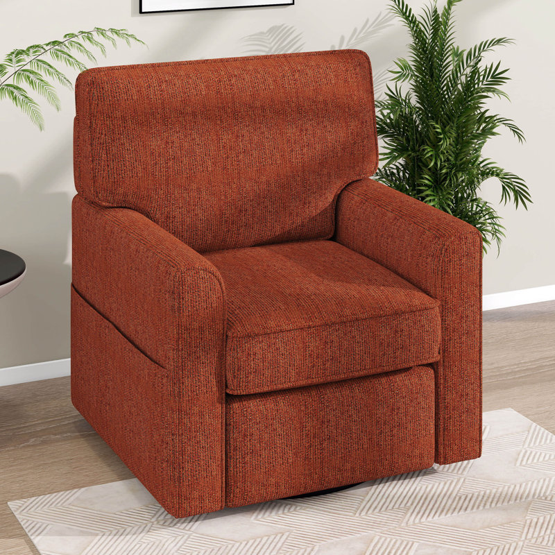Fauteuil d'appoint pivotant à 360 °, fauteuil en tonneau Chenille avec poches latérales pour le salon, conception ergonomique