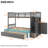 Twin/full Bunk Bed With Materials - Gray Efficient Space Utilization And Drawer Storage