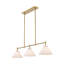 Luminaire suspendu linéaire en verre à nervures 3 lumières 50,4 po-132835270-132835269