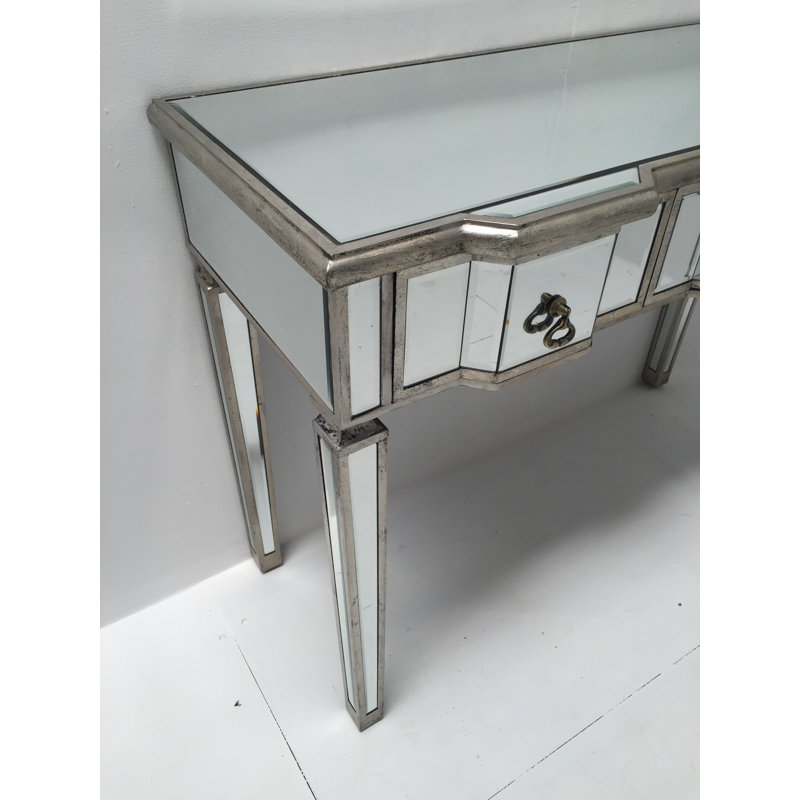 Broussard 112cm Glass Top Console Table