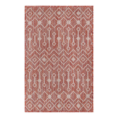 Julieta Southwestern Rust Red Indoor/Outdoor Area Rug