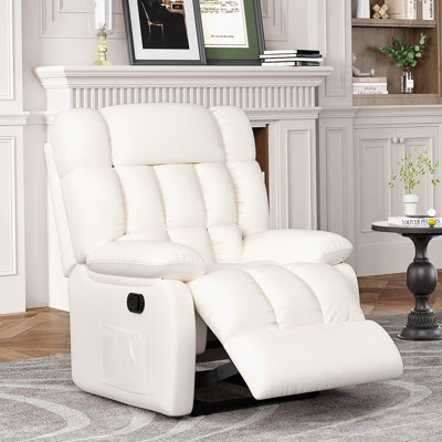 Fauteuil inclinable, fauteuil inclinable à bascule rembourré avec poche latérale, fauteuils inclinables ergonomiques réglables à 110 ° et 160 ° pour adultes, fauteuil simple avec repose-pieds, canapé inclinable pour le salon