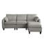 Canapé modulaire en chenille de 85 po GRIS FONCÉ, canapé en forme de L avec repose-pieds avec rangement, combinaison de bricolage pour le salon-51263355