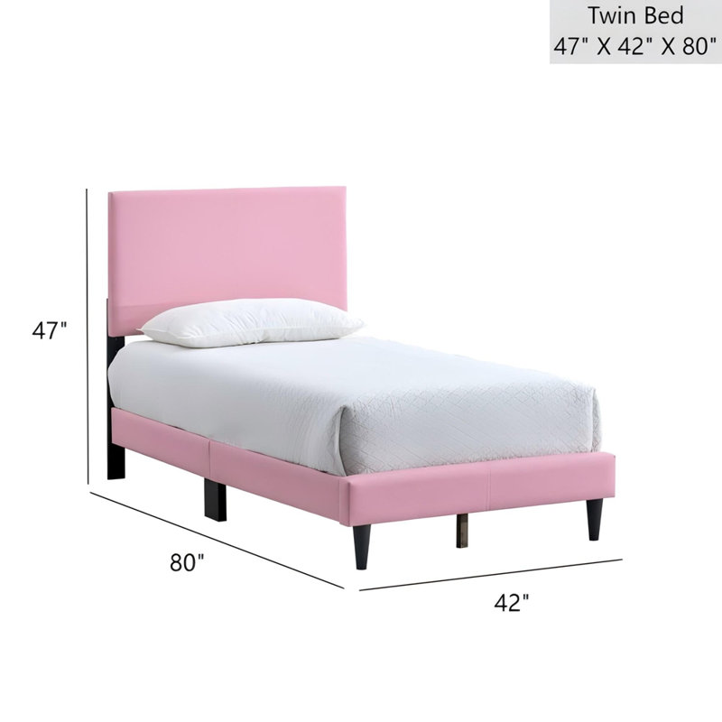 Lit simple Baron (matelas non inclus), Simple, Rose
