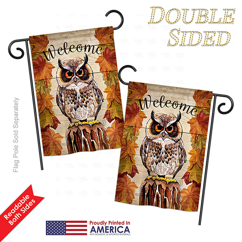 Drapeau de jardin Beesley Owl, Polyester/Mélange de polyester