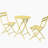 3 Piece Patio Bistro Set of Foldable Round Table and Chairs, Yellow-1383993096