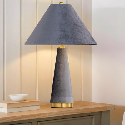 Lampe de chevet 23,5 pouces gris moderne pour table de chevet