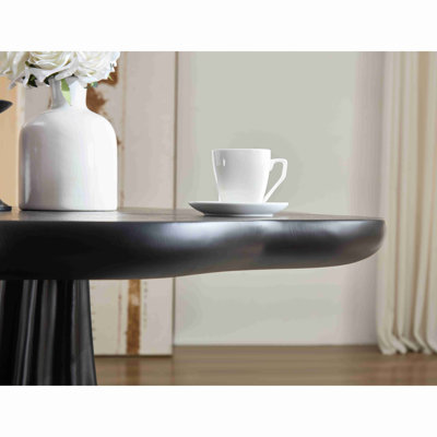 Table de salle à manger ronde moderne, table d'appoint en fibre de verre en forme de fleur, table de salle à manger de style Mid-Century contemporain