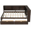 Lit de jour en bois avec tablettes, ports USB, éclairage DEL et 2 tiroirs-125069597