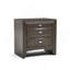 Table de chevet simple contemporaine en bois massif 1pc avec poignées, 2 tiroirs, tiroir supérieur doublé de feutre et plateau coulissant-7445450
