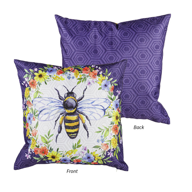 Housse de coussin d'extérieur Bee Happy Bee Kind