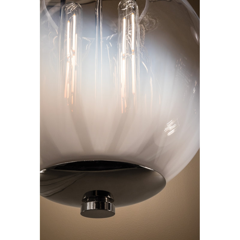 Luminaire suspendu sphère 1 lumière Sawyer, Nickel poli
