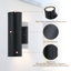 Zennor Matte Black 31.8cm H Integrated LED Outdoor Armed Sconce