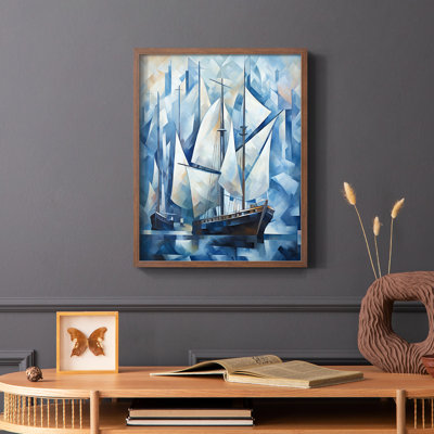 NAUTICAL Series CCCCLXX - Impression encadrée de qualité supérieure - Prêt à être accroché - Aucun clou requis