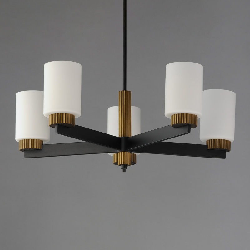 Ruffles 5 - Light Steel Dimmable Chandelier