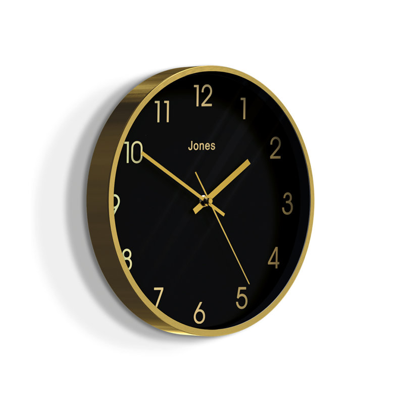 Metal Wall Clock, Brushed Gold
