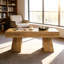 Élégante table de salle à manger en bois, centre de table rectangulaire pour les rassemblements, spacieuse et durable pour un usage quotidien.-579005467