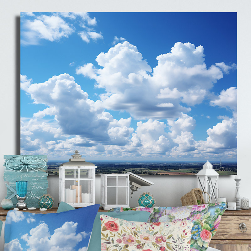 Nuage ciel, toile, art mural, H 12 po x l 20 po x P 1 po