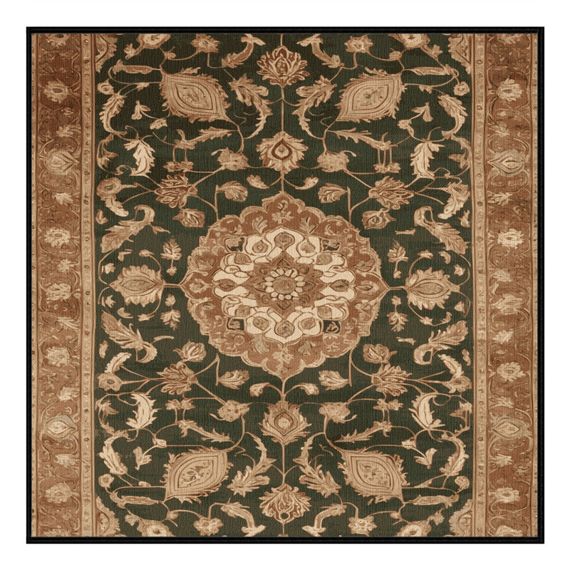 Tapis brun lavable à la machine, Carré 3 pi