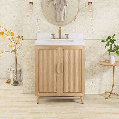 Ensemble de meuble-lavabo autoportant 30 po avec comptoir en pierre artificielle 30 po
