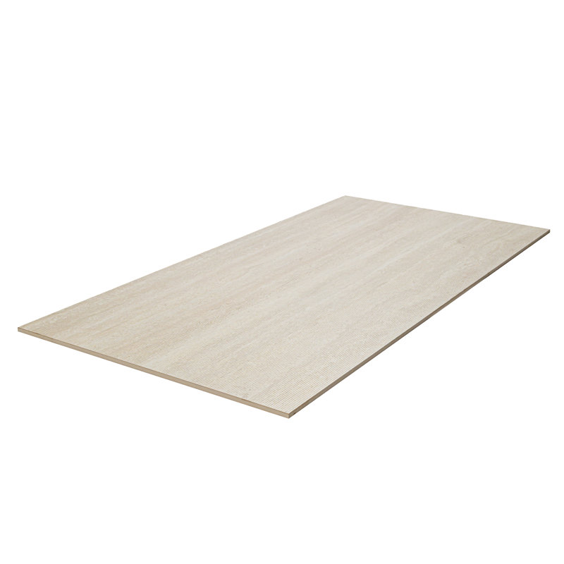 Carrelage mural Rosano Velina 61 cm x 122 cm, aspect travertin, en porcelaine texturée mate nervurée