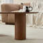 Table basse ovale moderne de luxe avec plateau et finition noyer