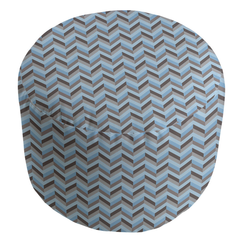 repose-pieds à chevrons Leffel, Bleu / gris