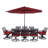 Elmfield 10 - Person Metal Patio Dining Set with Rectangular Table , Cushions Included-578817064