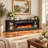 80" TV Stand for TVs up to 90" with Electric Fireplace Included-162265513