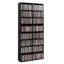 1 étagère de rangement pour CD 54 po avec 12 tablettes réglables brun-1150675581