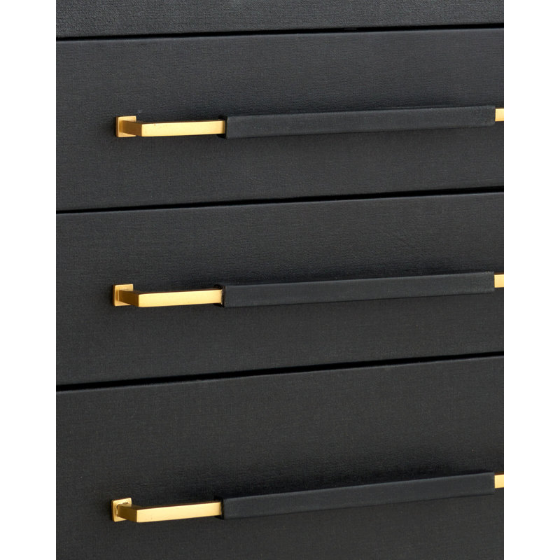 Verona - Three-Drawer Secretary Desk - Black, Natural, Champagne, Silver