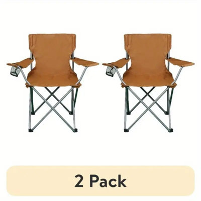 2 Pack Basic Quad Folding Camp Chair With Cup Holder Orchid Plum Adult