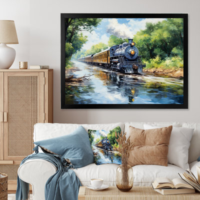 Steamtrain Travelling In The Sunset Painting - Train Wall Art