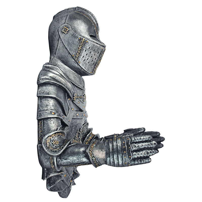 Medieval Knight Silver Resin Wall-Mounted Toilet Paper Holder