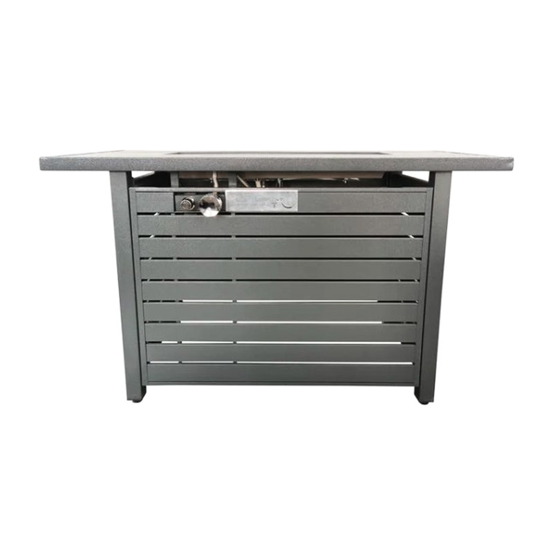 Gray Outdoor Fire Pit Table, 25" H X 42" W, 50000 Burning Time Frame, Stainless Steel, Propane/natural Gas Adjustable, Modern Exterior Ornament Interval,