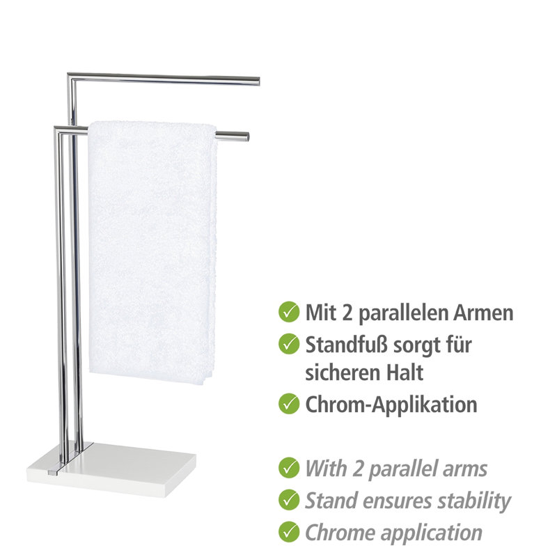Noble 45.5 cm L 2 - Bar Freestanding Towel Stand, White