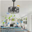 Luminaire de ventilateur de plafond à 5 pales de 18 pouces à l'avant et à l'arrière, ventilateur de plafond rétro de style industriel, réglable à 3 vitesses, convenant au salon, à la chambre à coucher et à la cuisine