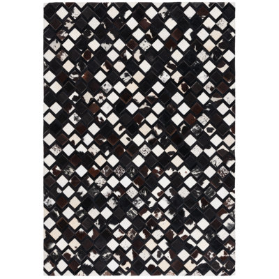Leather Geometric Indoor Rug