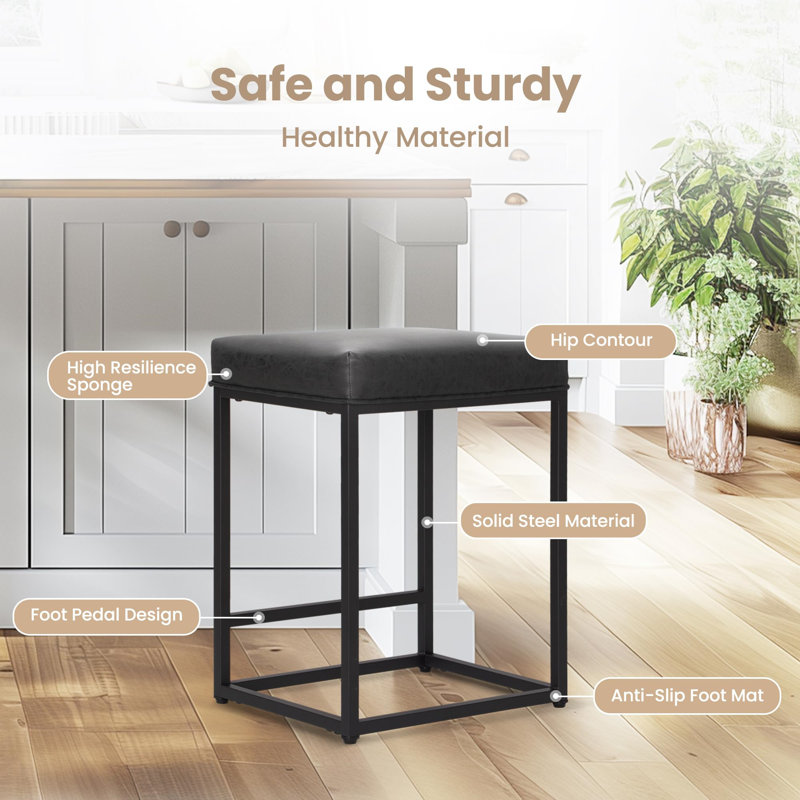Counter Stool with Metal Frame