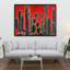 Black tall cactus - 36"x48" Framed canvas