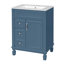 Meuble-lavabo moderne de 24 pouces avec lavabo en céramique, deux tiroirs et tablette réglable pour les petits espaces-304569212