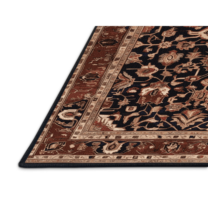 Machine Washable Persian Brown Area Rug, Rectangle 8' x 10'