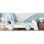 Lit voiture simple avec tablettes de rangement, lit plateforme pour enfants avec une jolie forme de voiture, design enfantin, naturel-793277601