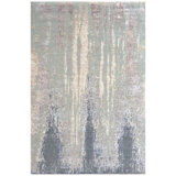 Handmade Silk and Wool Abstract Area Rug