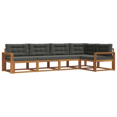 vidaXL Outdoor Sofa Set with Cushion 5 pcs Natural and Anthracite