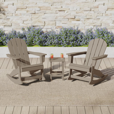 Chaise Adirondack à bascule en plastique avec table Laguna
